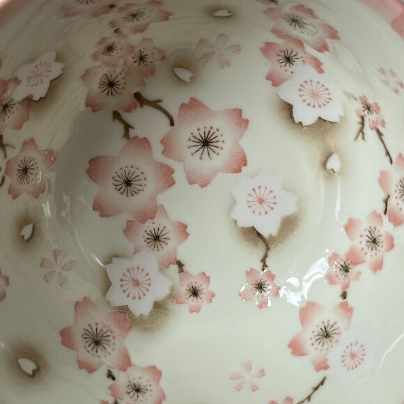 Kotobuki Pink Cherry Blossom Porcelain Rice Bowl Made in Japan San Francisco - Picture 7 of 10